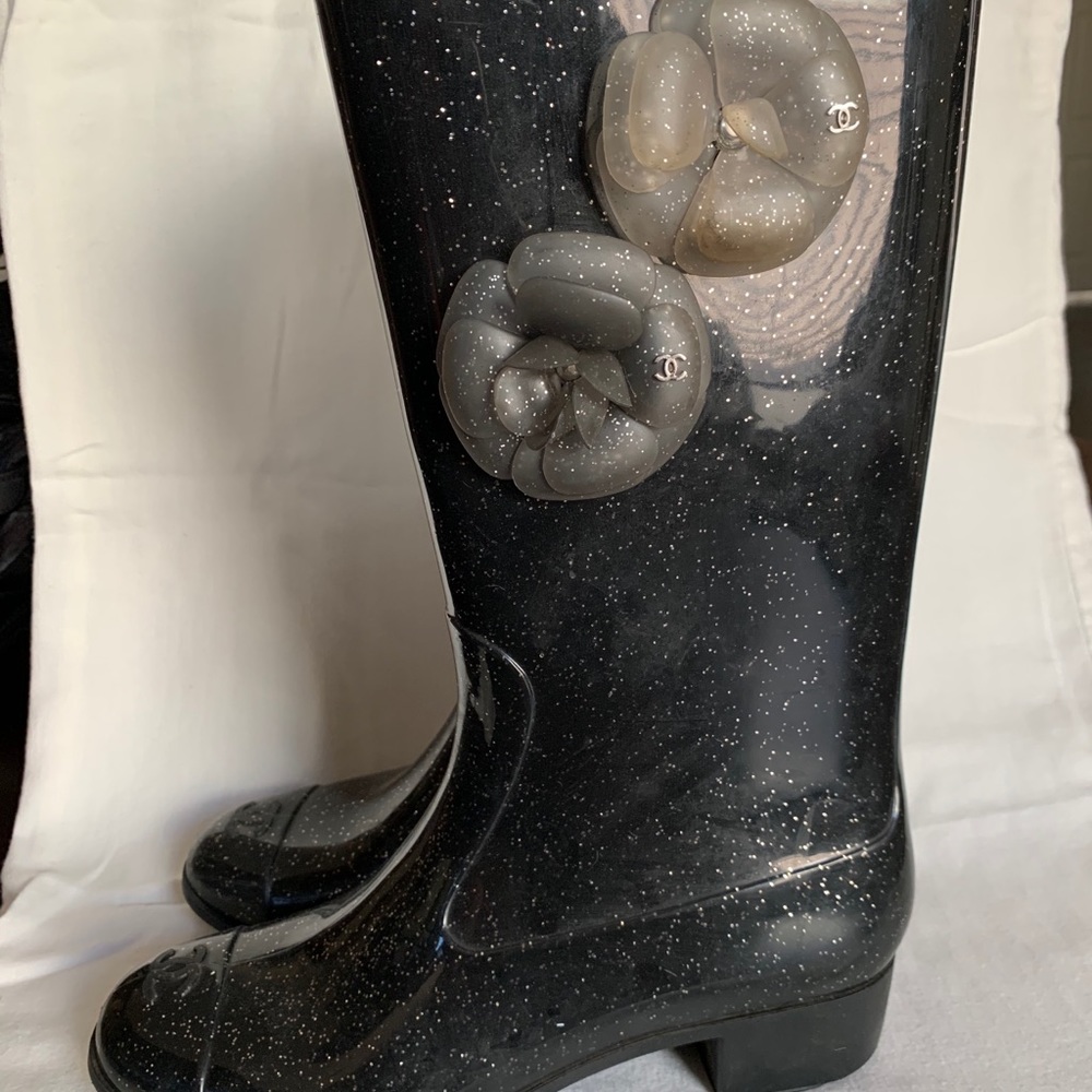 Chanel Logo Rain Boots